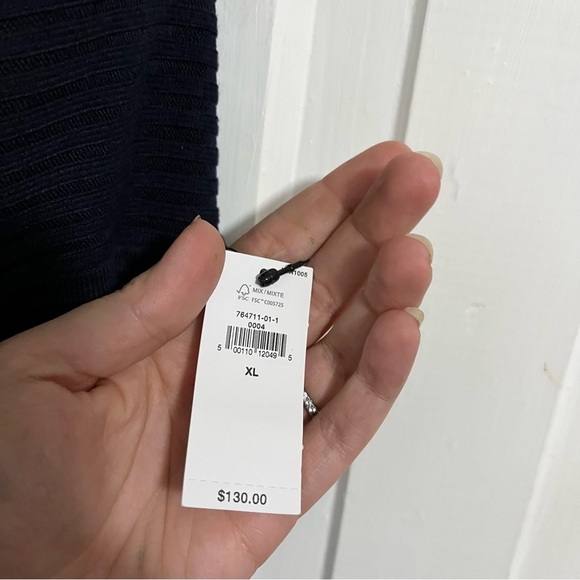 Banana Republic Factory Off Shoulder Mini Sweater Dress Navy Blue XL L1 - Picture 3 of 8